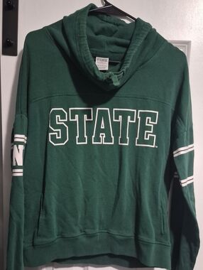 Victoria Secrets PINK Green 'STATE' Hooded Sweatshirt for Women